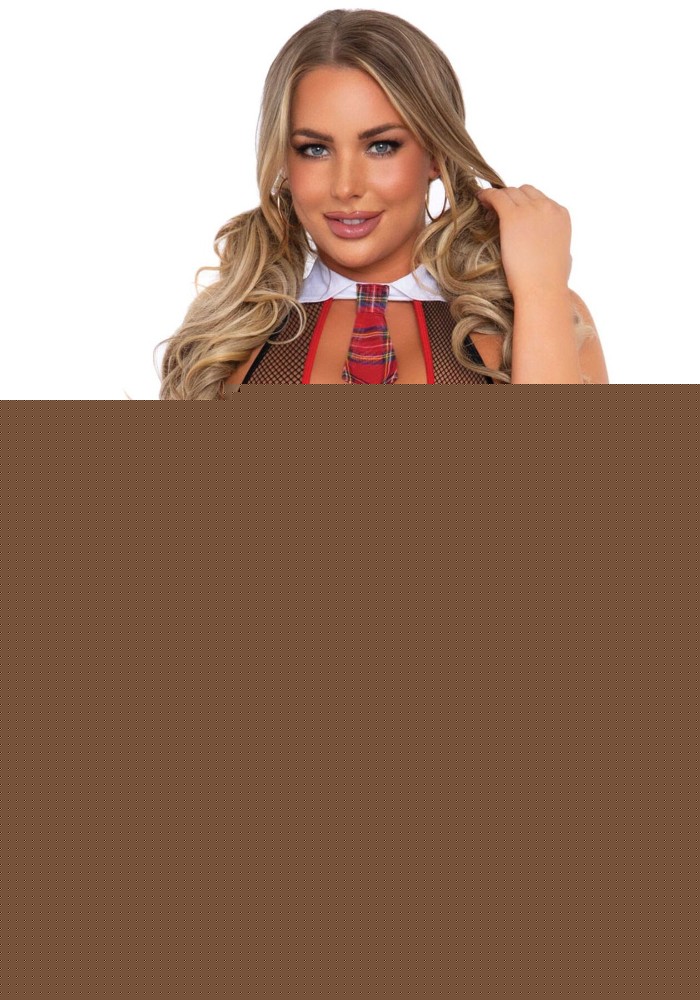 Костюм школьницы Leg Avenue Schoolgirl O/S, боди с галстуком - зображення 1
