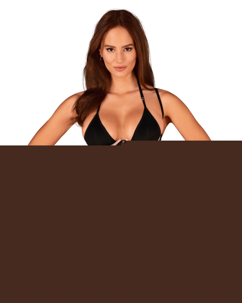 Прозоре боді Obsessive Selinne teddy M/L Black, дрібна сітка, подвійні бретелі - зображення 1