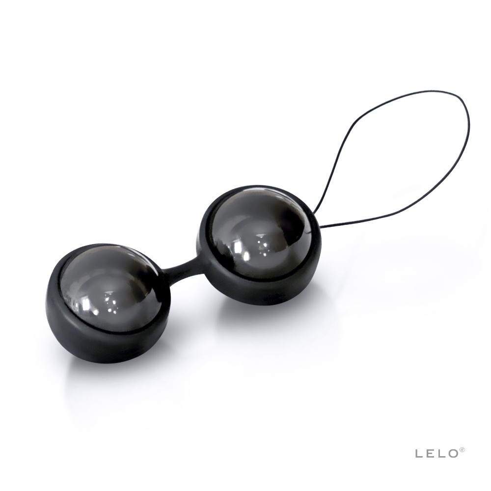 Вагінальні кульки LELO Luna Beads Noir Black, зміщений центр ваги, діаметр 2,9 см, 2х37 г - зображення 1