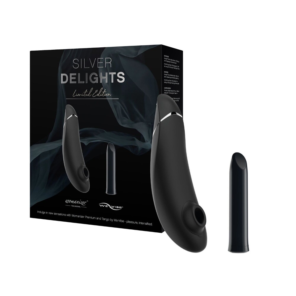 Преміальний подарунковий набір Silver Delights Collection: Womanizer Premium та We-Vibe Tango - зображення 1
