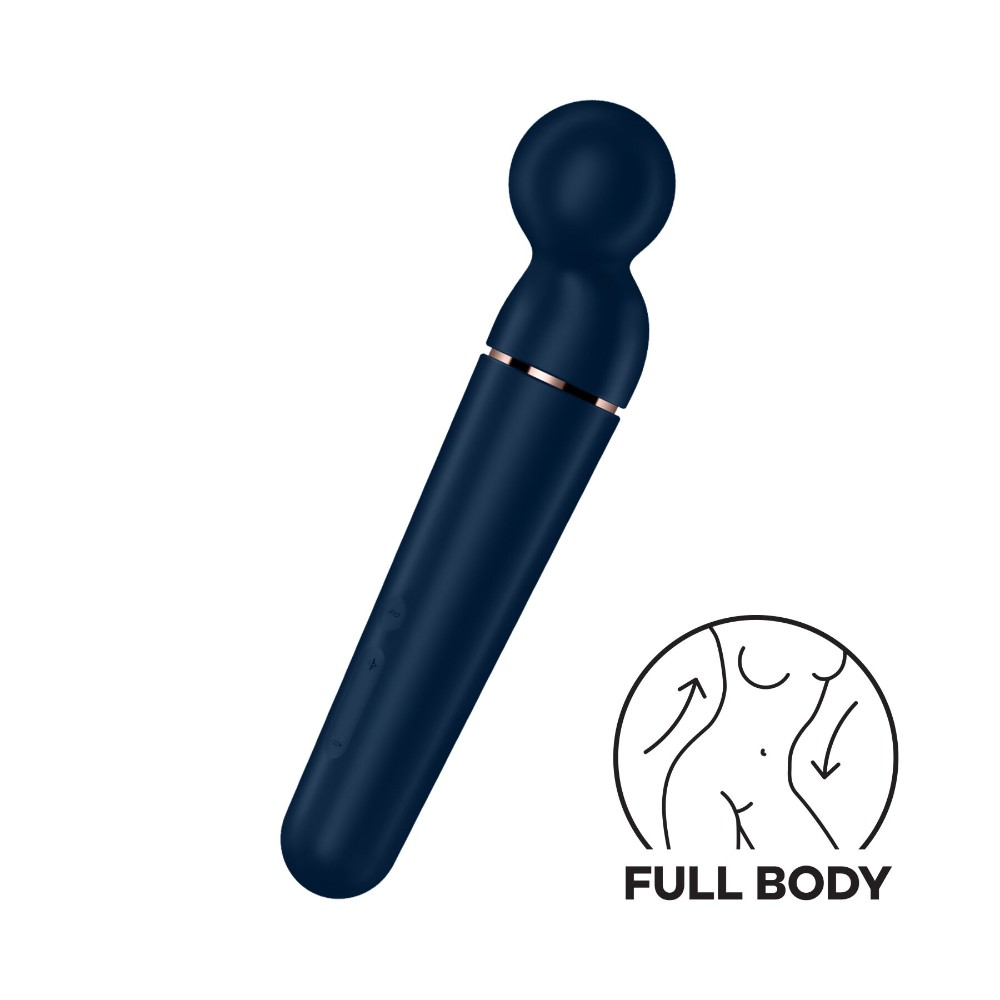 Вібромасажер Satisfyer Planet Wand-er Blue/Rosegold, дуже потужний, бездротовий - зображення 1
