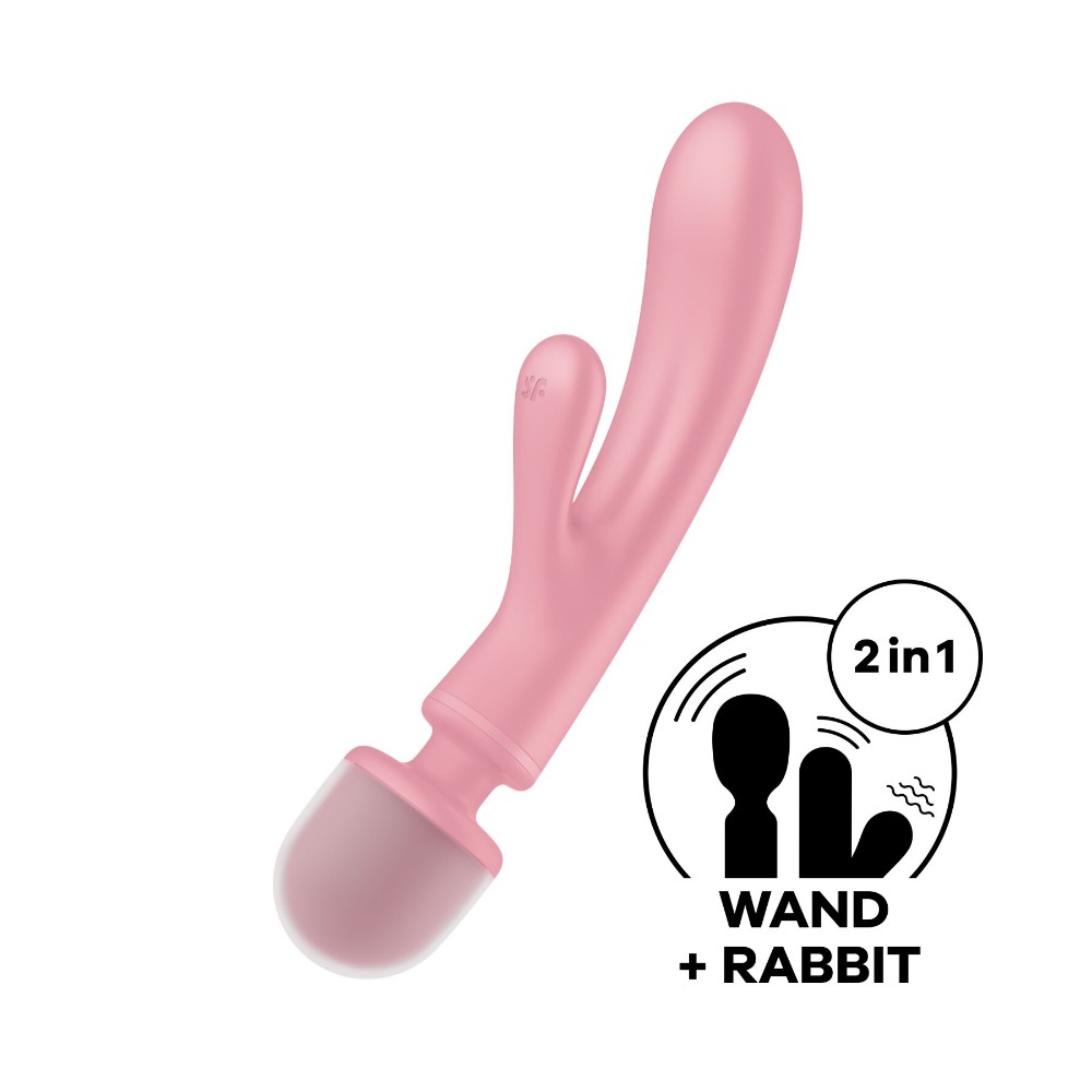 Вібратор-кролик з вібромасажером Satisfyer Triple Lover Pink, 3 мотори - зображення 1