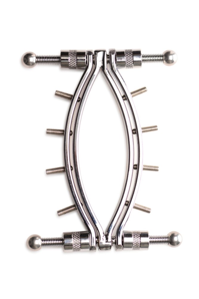 Затискач для вагіни Master Series: Spread 'Em Poker Vagina Clamp with Adjustable Pressure Screws, ши - зображення 1