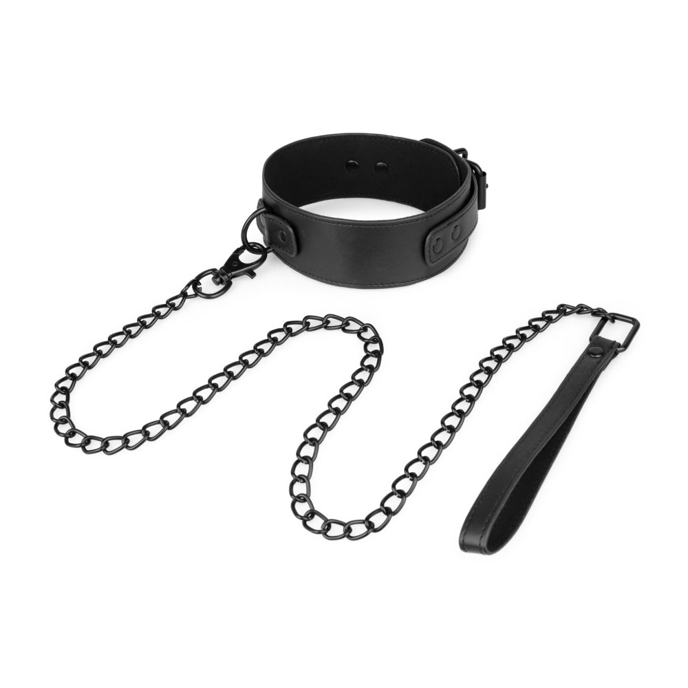Нашийник з повідцем Bedroom Fantasies: Faux Leather Collar & Chain - зображення 1