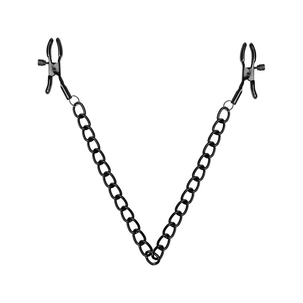 Затискачі для сосків Bedroom Fantasies Nipple Clamps with Chain - Black - зображення 1
