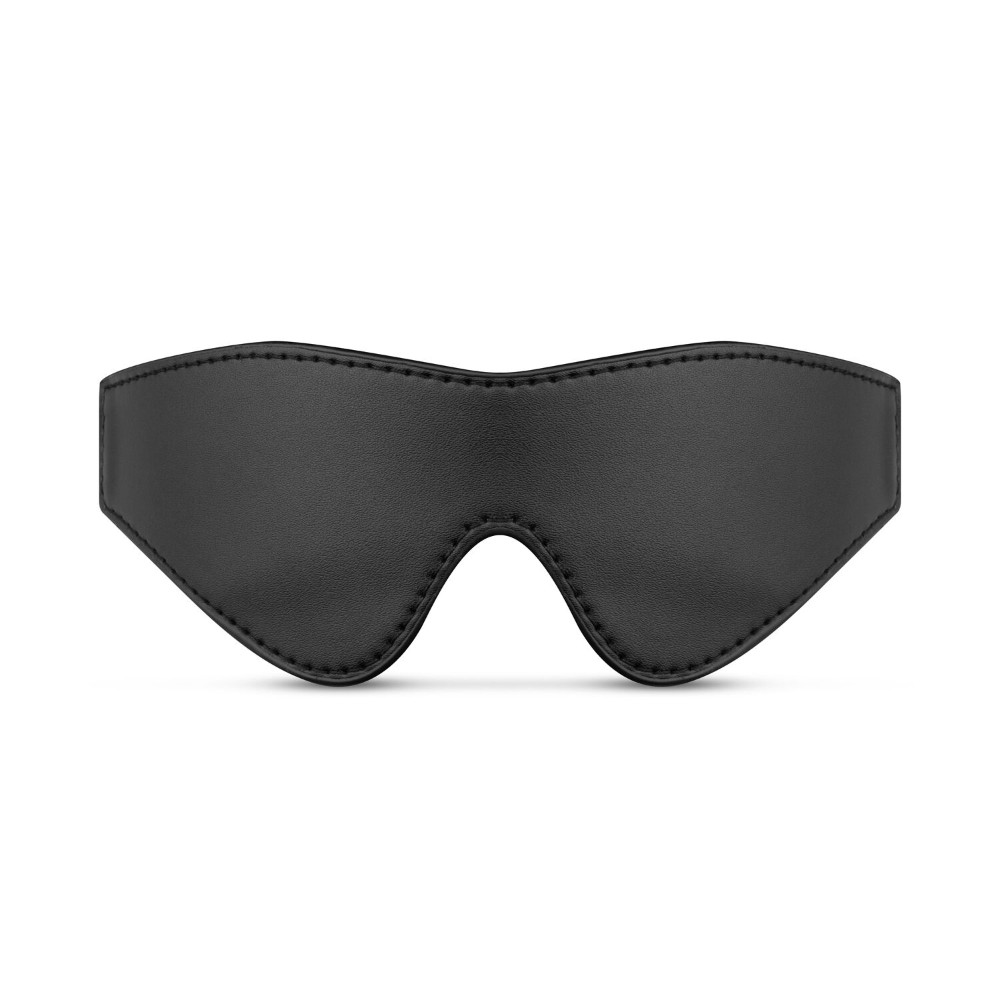 Маска Bedroom Fantasies: Faux Leather Blindfold, чорна - зображення 1