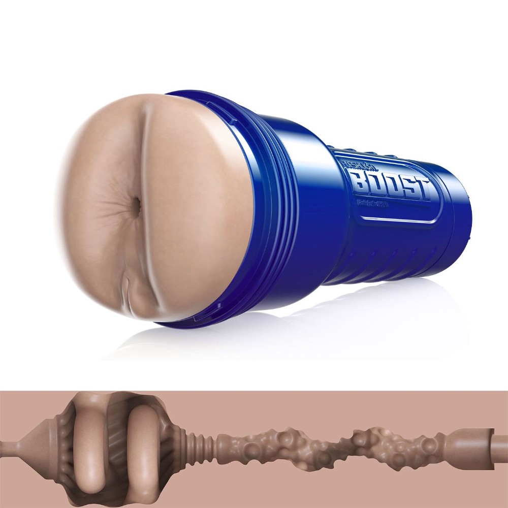 Мастурбатор-попка Fleshlight Boost Blast Female Light Medium Flesh, плаваючі кільця Turbo Tech - зображення 1