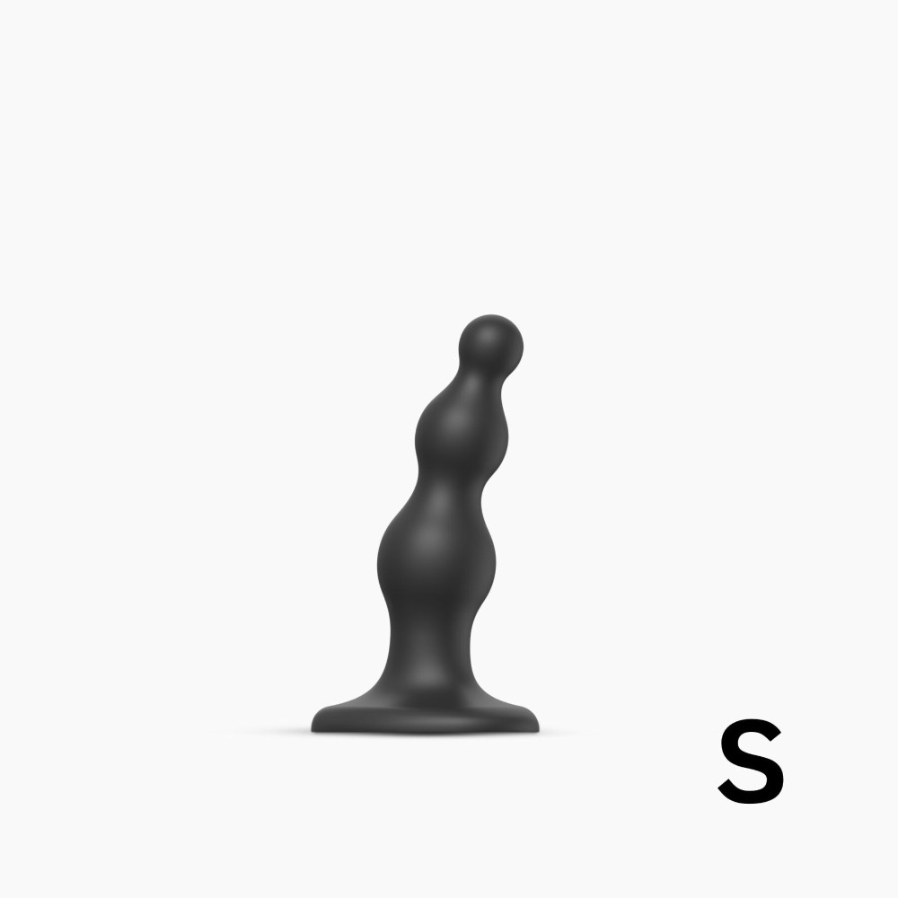 Насадка для страпона Strap-On-Me Dildo Plug Beads Black S - зображення 1