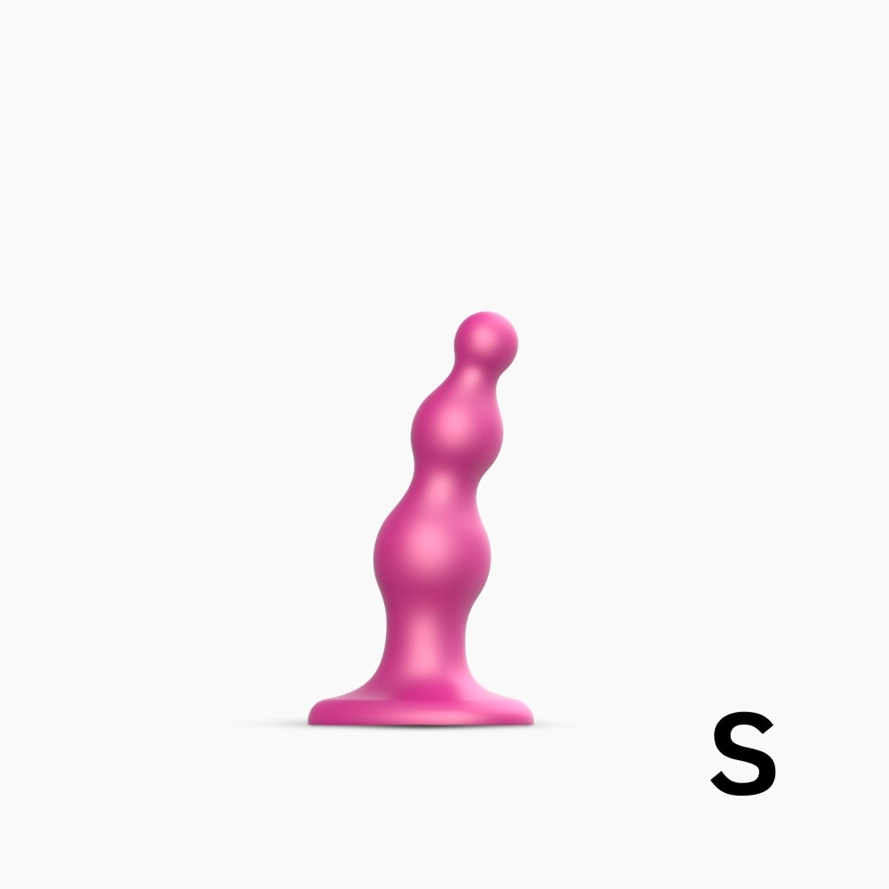 Насадка для страпона Strap-On-Me Dildo Plug Beads Framboise Metallic S - зображення 1
