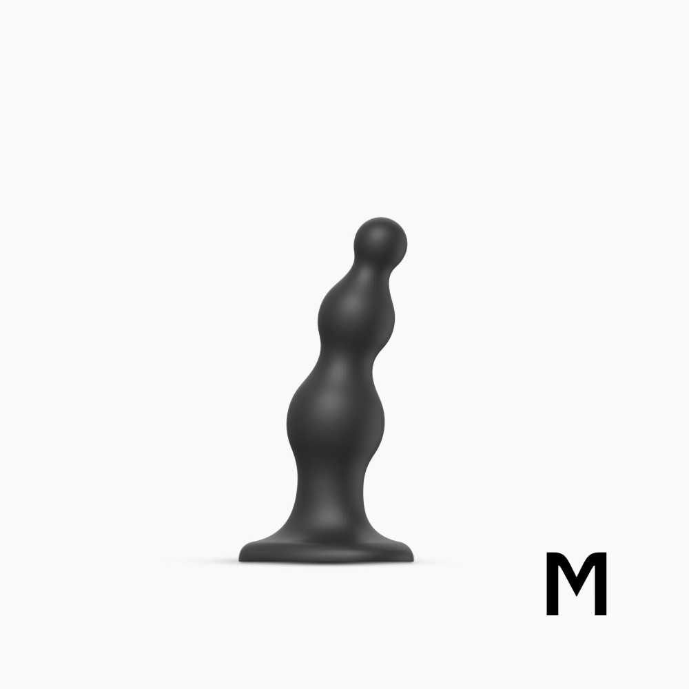 Насадка для страпона Strap-On-Me Dildo Plug Beads Black M - зображення 1