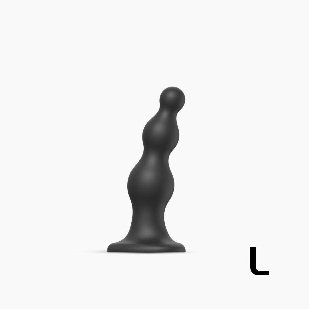 Насадка для страпона Strap-On-Me Dildo Plug Beads Black L - зображення 1