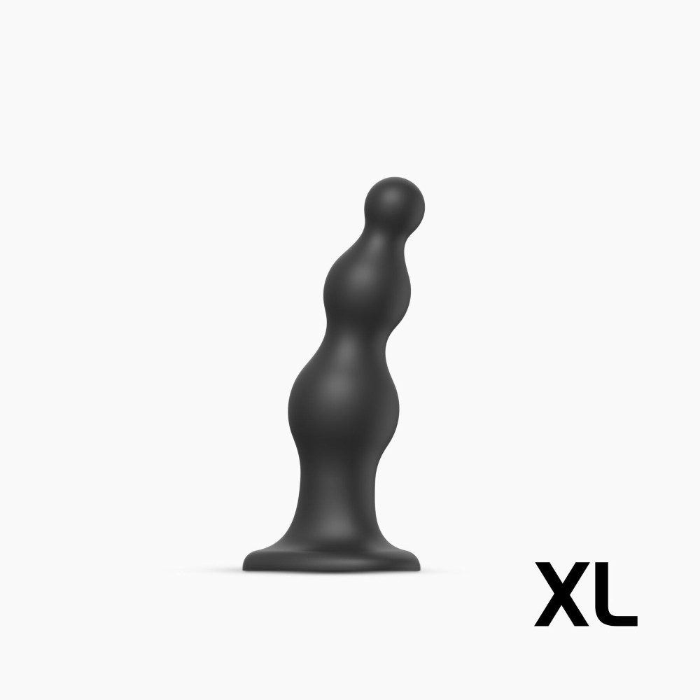 Насадка для страпона Strap-On-Me Dildo Plug Beads Black XL - зображення 1