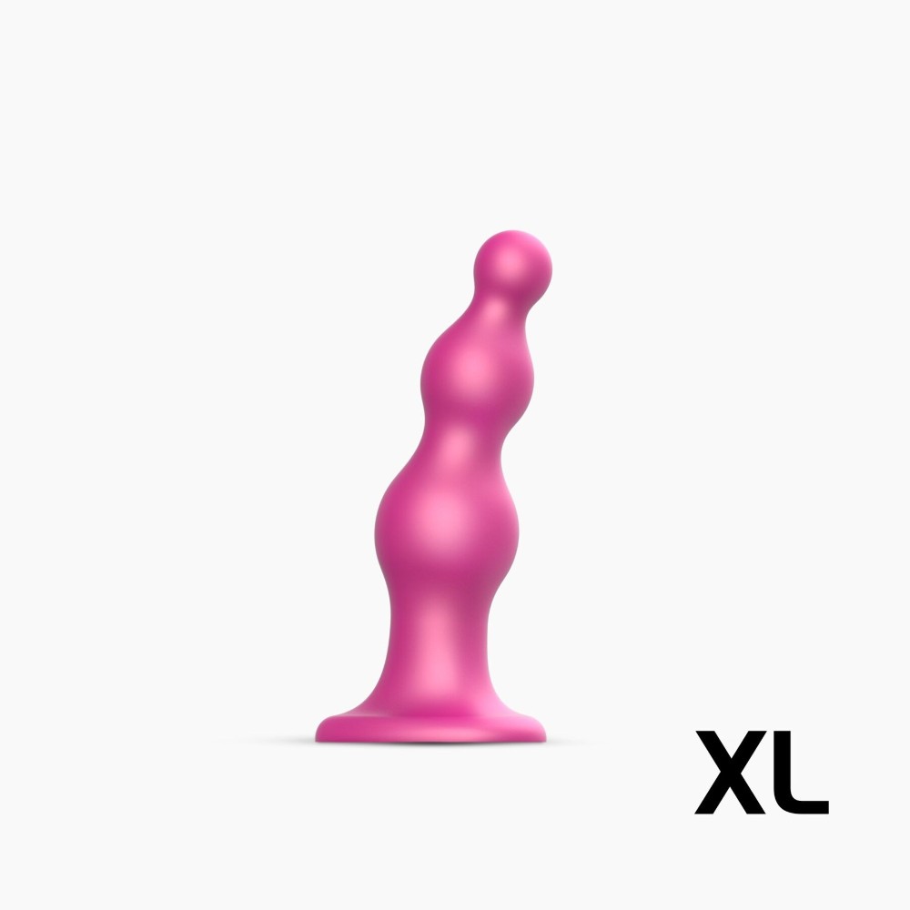 Насадка для страпона Strap-On-Me Dildo Plug Beads Framboise Metallic XL - зображення 1