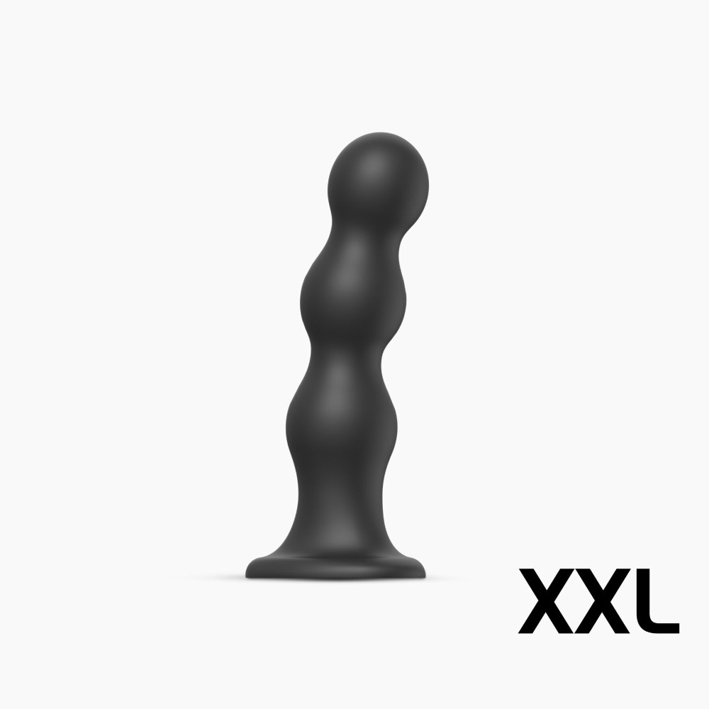 Насадка для страпона Strap-On-Me Dildo Plug Balls Black XXL - зображення 1