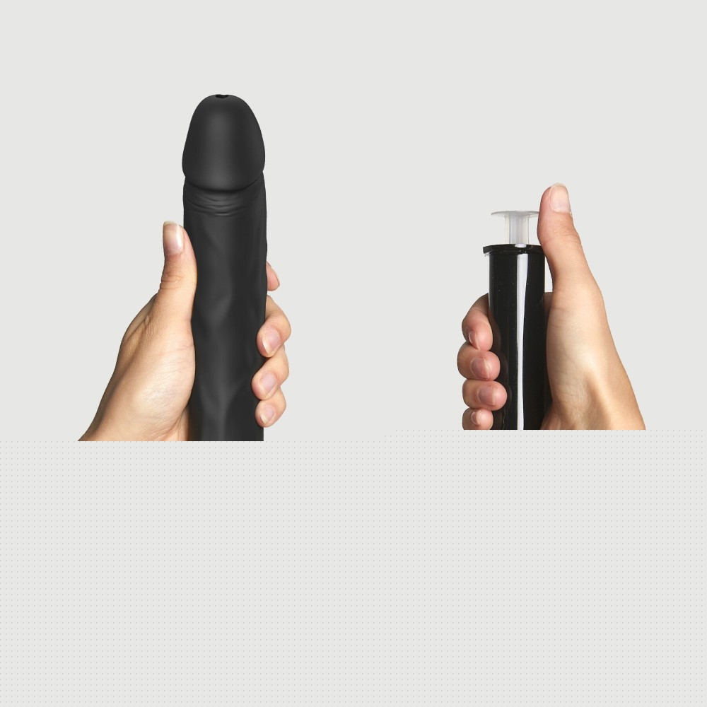 Фалоімітатор, що кінчає Strap-On-Me Squirting Cum Dildo Realistic Black, діам. 3,5 см, силікон - зображення 1