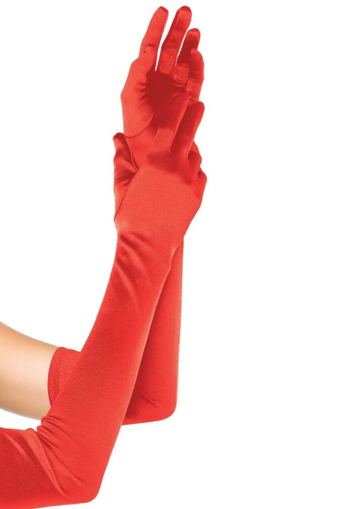 Довгі атласні рукавички Leg Avenue Extra Long Satin Gloves, One Size, червоні - зображення 1