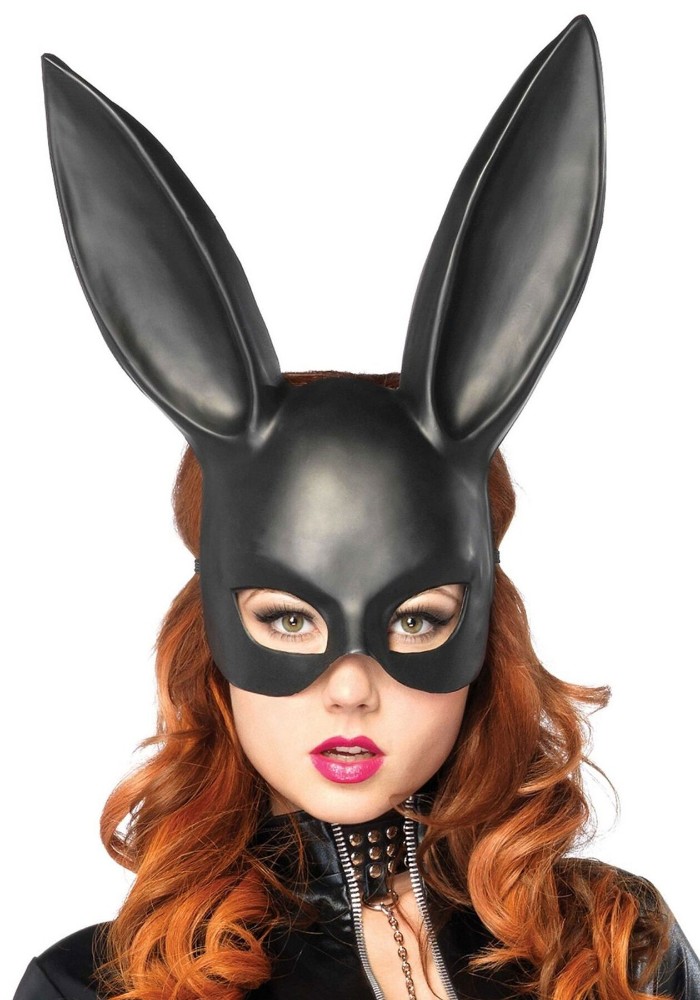 Пластикова маска кролика Leg Avenue Masquerade Rabbit Mask, чорна, One Size, на резинці - зображення 1