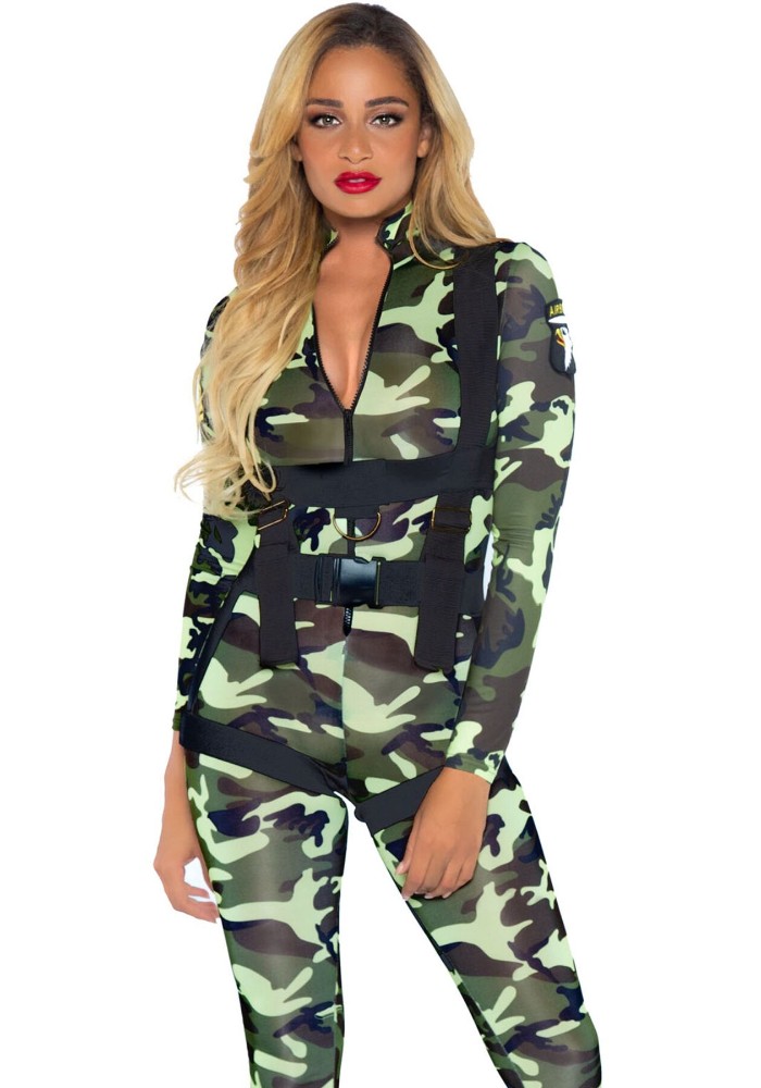 Еротичний костюм десантниці Leg Avenue Pretty Paratrooper M, комбінезон, портупея - зображення 1