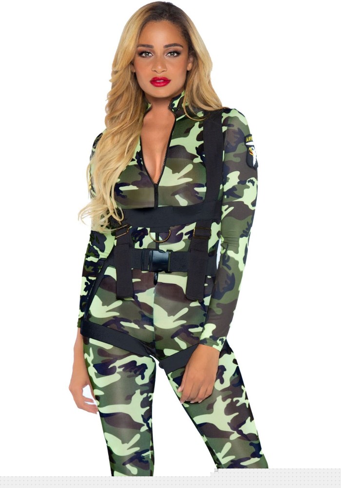 Еротичний костюм десантниці Leg Avenue Pretty Paratrooper XL, комбінезон, портупея - зображення 1