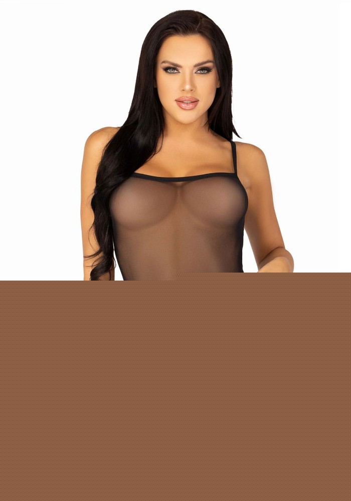 Еротичне боді Leg Avenue Cami bodysuit with thong Black M/L, на бретелях - зображення 1