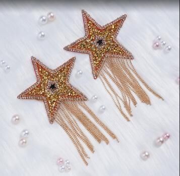 Пестис-зірки з бахромою JSY Nipple Sticker RT236112 Gold, стікери - зображення 1