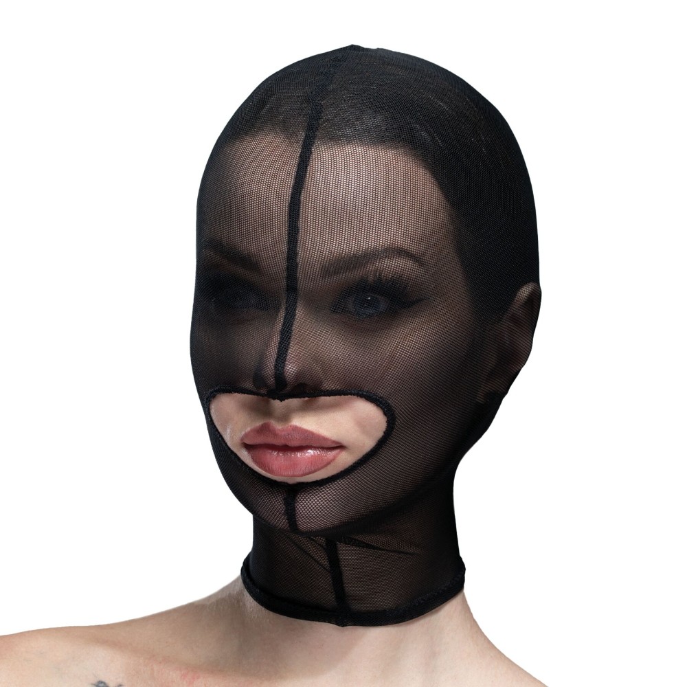Маска сітка із відкритим ротом Feral Feelings - Hood Mask Black - зображення 1