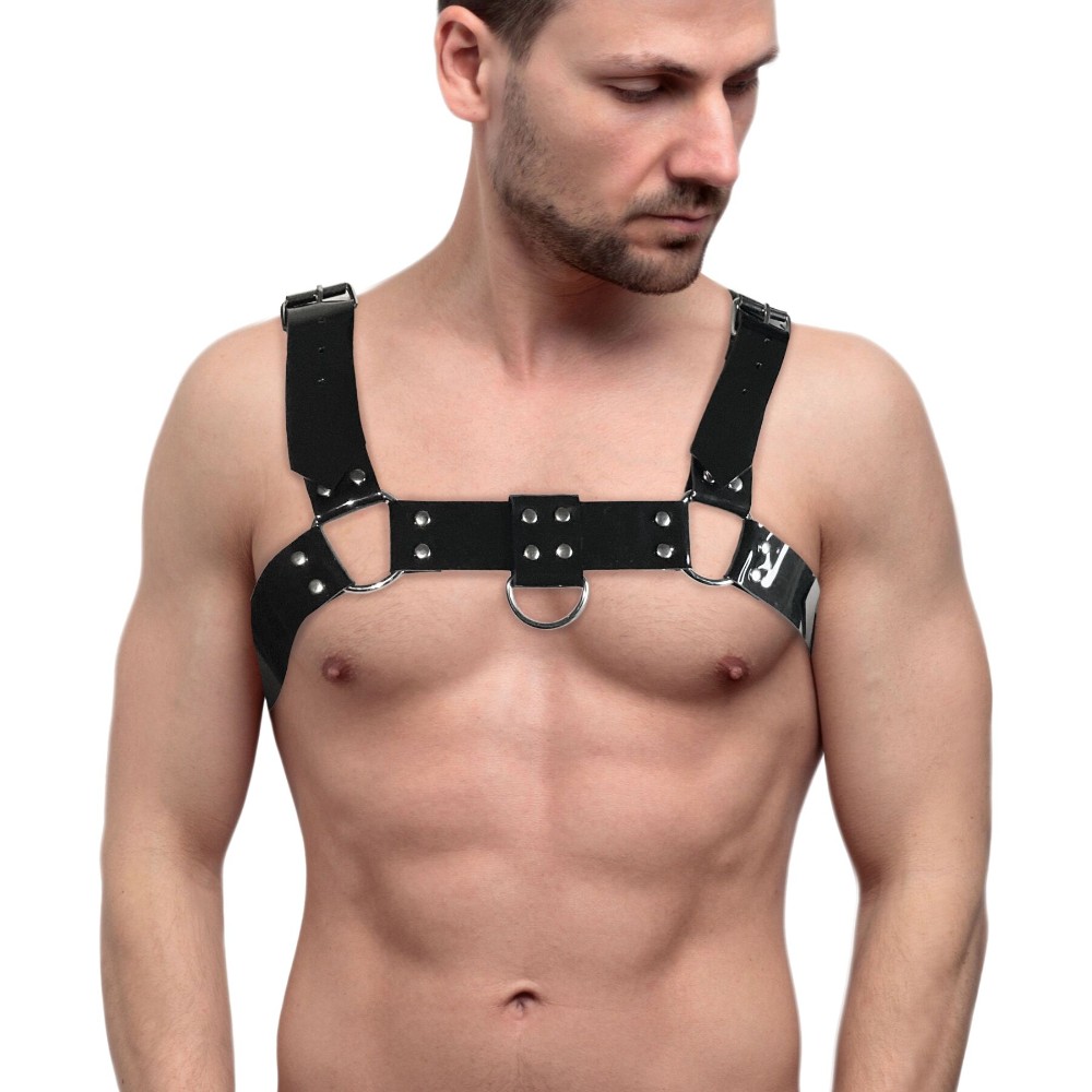 Чоловіча портупея на груди Feral Feelings - Bulldog Harness Black - зображення 1