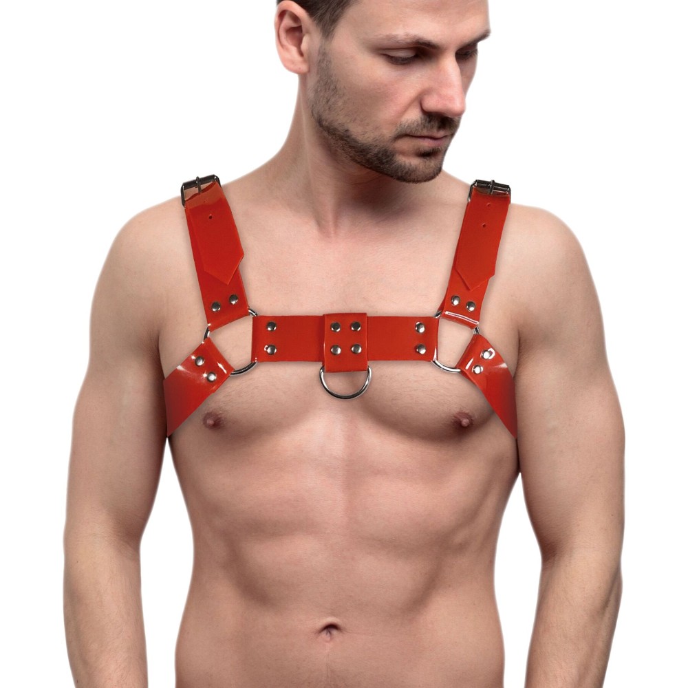 Чоловіча портупея на груди Feral Feelings - Bulldog Harness Red - зображення 1