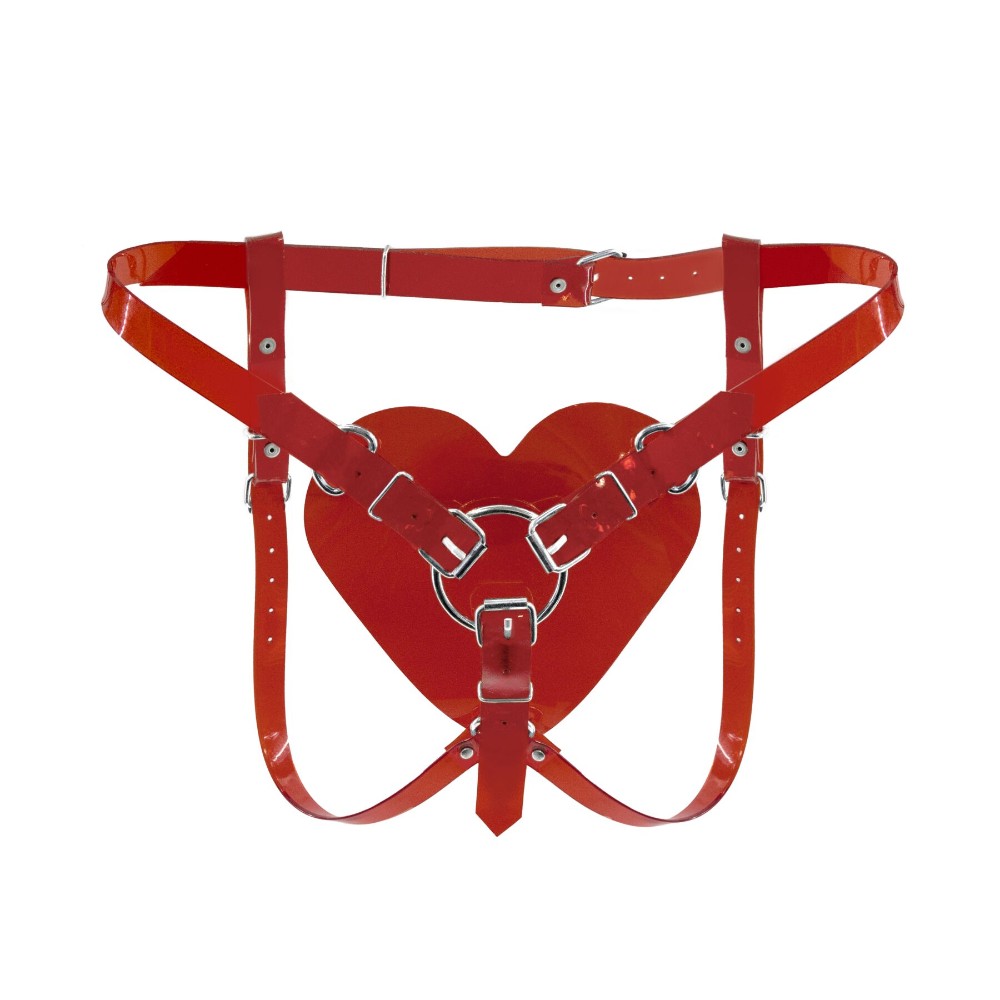 Трусики Серце для страпону Feral Feelings - Hearts Strap-on Belt Red - зображення 1