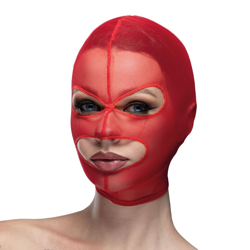 Маска сітка з відкритим ротом та очима Feral Feelings - Mask Red - зображення 1