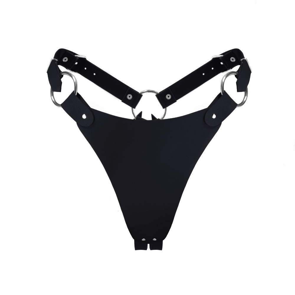 Трусики з натуральної шкіри Feral Feelings - String Bikini Black - зображення 1