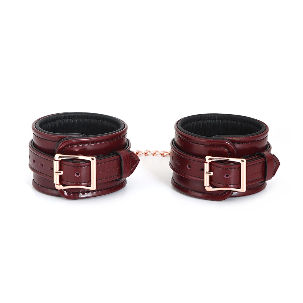 Шкіряні поножі Liebe Seele Wine Red Ankle Cuffs, знімний ланцюжок-кріплення - зображення 1