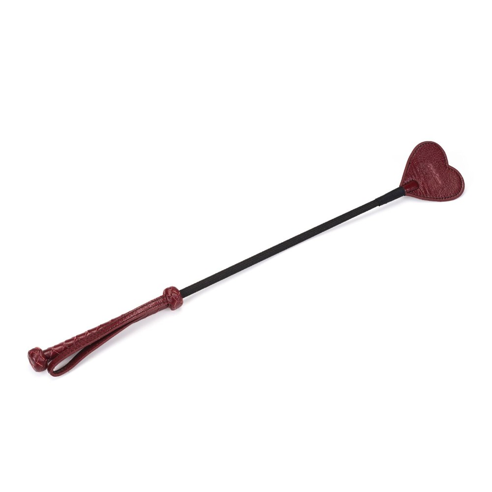 Шльопалка-сердечко Liebe Seele Wine Red Riding Crop with Heart-Shape Tip, натуральна шкіра - зображення 1