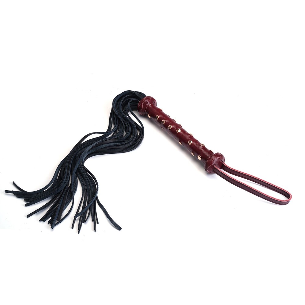 Флогер Liebe Seele Wine Red Studded Flogger, натуральна шкіра - зображення 1