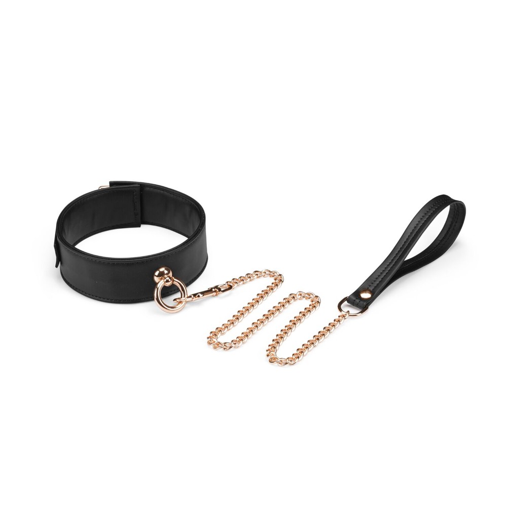 Нашийник з повідцем Liebe Seele Black Organosilicon Collar with Leash, екошкіра - зображення 1