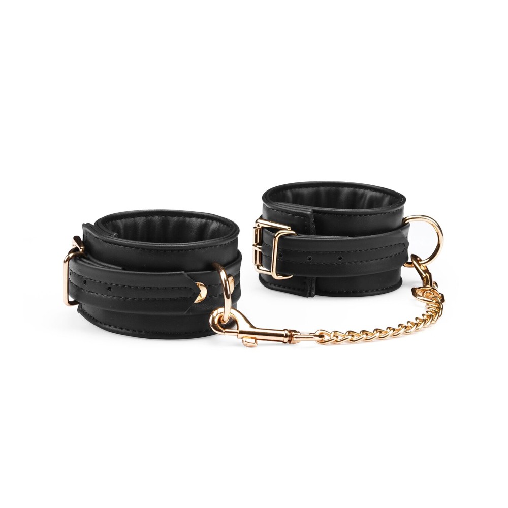Наручники з ланцюжком Liebe Seele Black Organosilicon Wrist Cuff, екошкіра - зображення 1