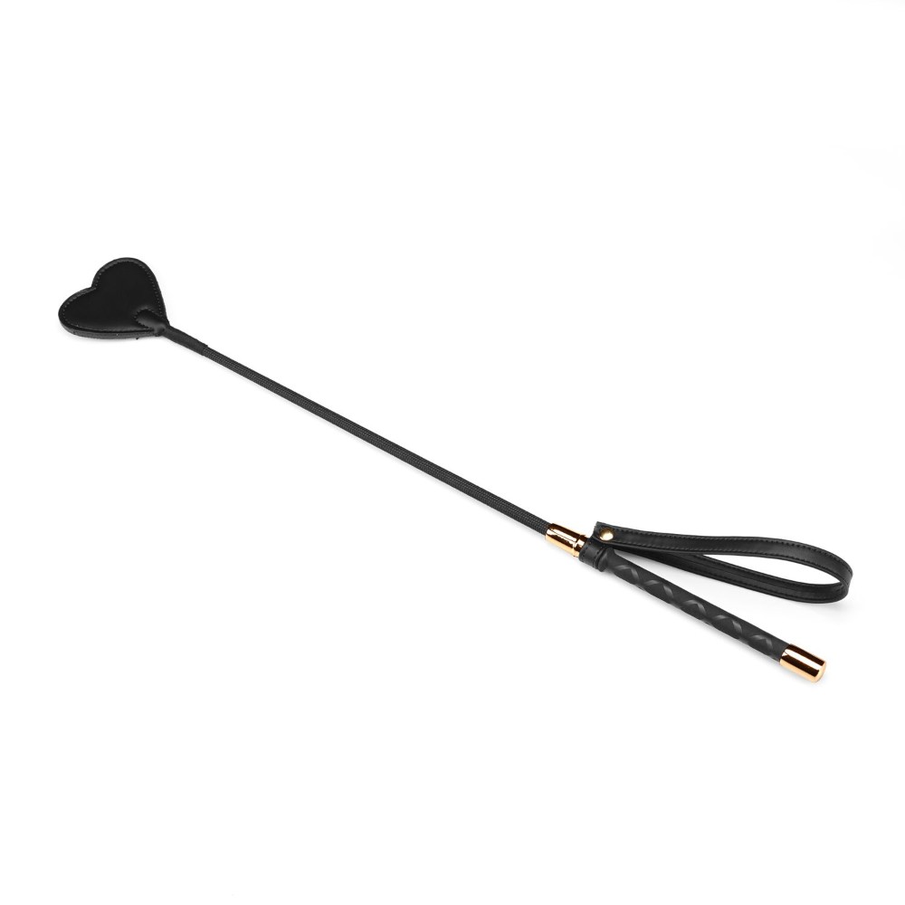 Шльопалка-сердечко Liebe Seele Black Organosilicon Riding Crop, екошкіра - зображення 1