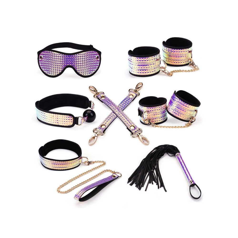 Набір Liebe Seele Pink G lossy 7pcs Bondage Kit, фіксатори, нашийник з повідцем, кляп, флогер, маска - зображення 1