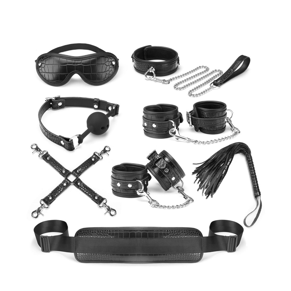Набір Liebe Seele Temptation Bondage 8pcs Kit, фіксатори, нашийник з повідцем, кляп, флогер, маска - зображення 1