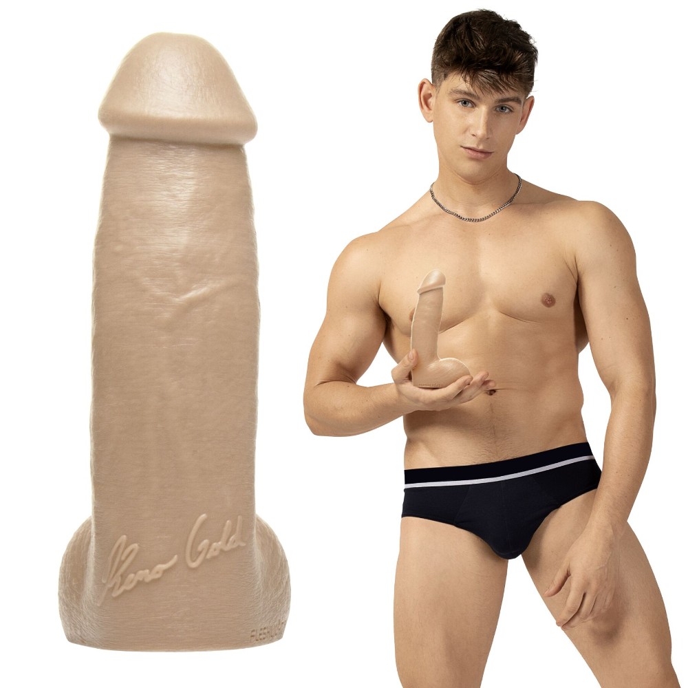 Фалоімітатор Fleshjack Boys: Reno Gold Dildo, за зліпком пеніса порноактора - зображення 1