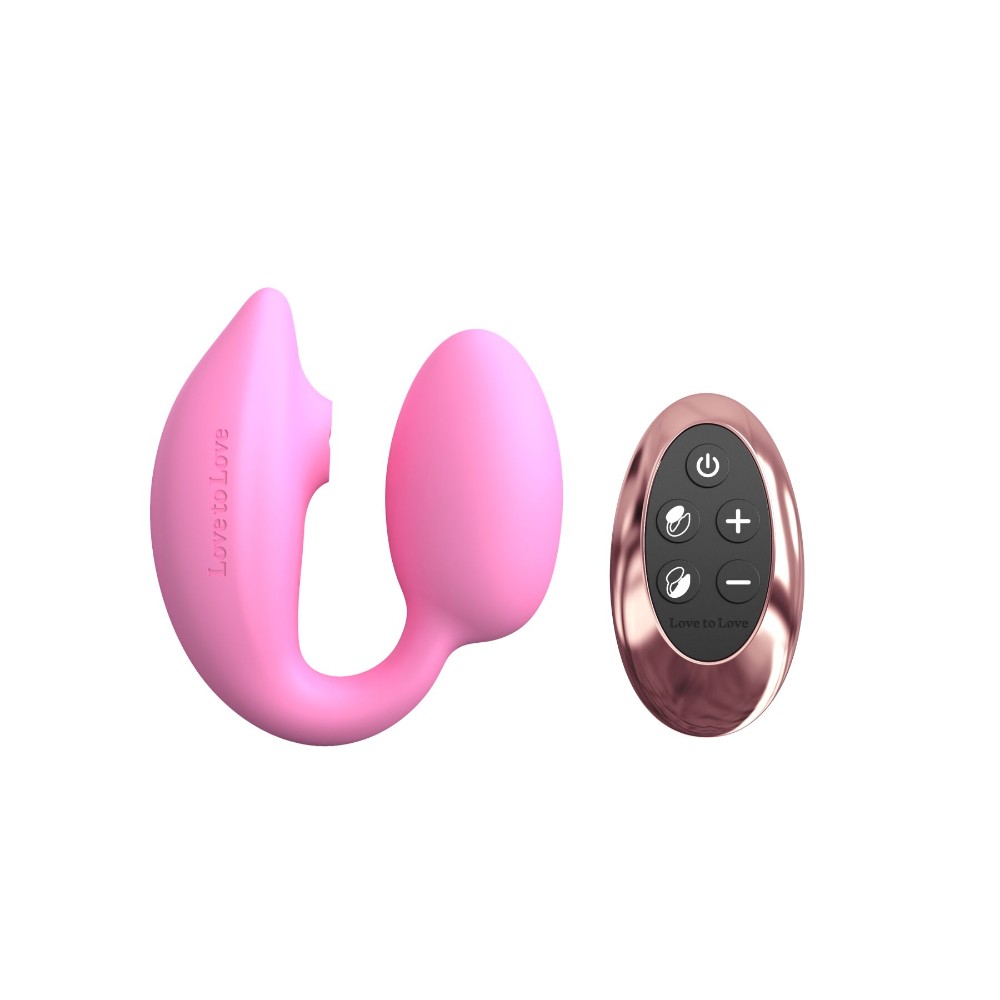 Віброяйце з вакуумною кліторальною стимуляцією Love To Love Wonderlover PINK PASSION - зображення 1