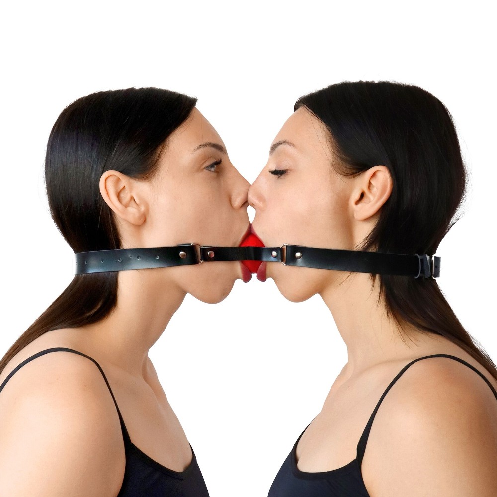 Подвійний кляп Art of Sex - Twins, натуральна шкіра - зображення 1