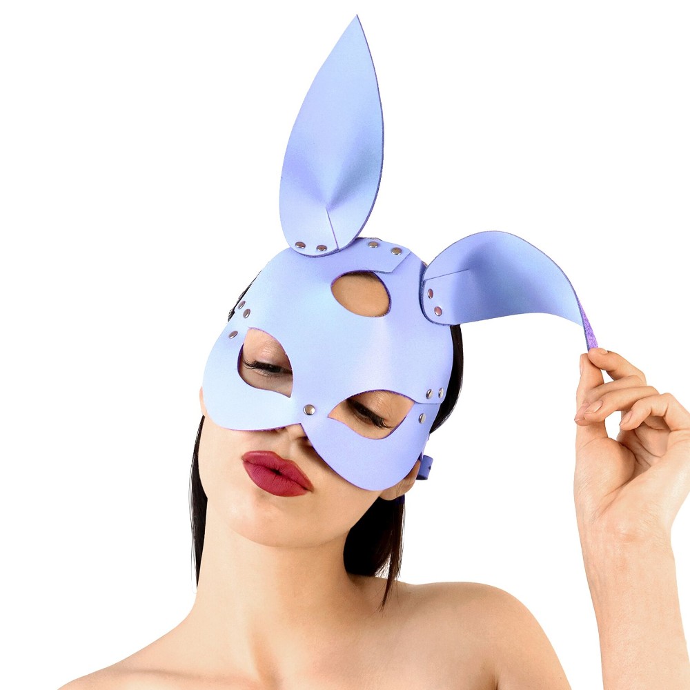 Шкіряна маска Зайчика Art of Sex - Bunny mask, колір Лавандовий - зображення 1