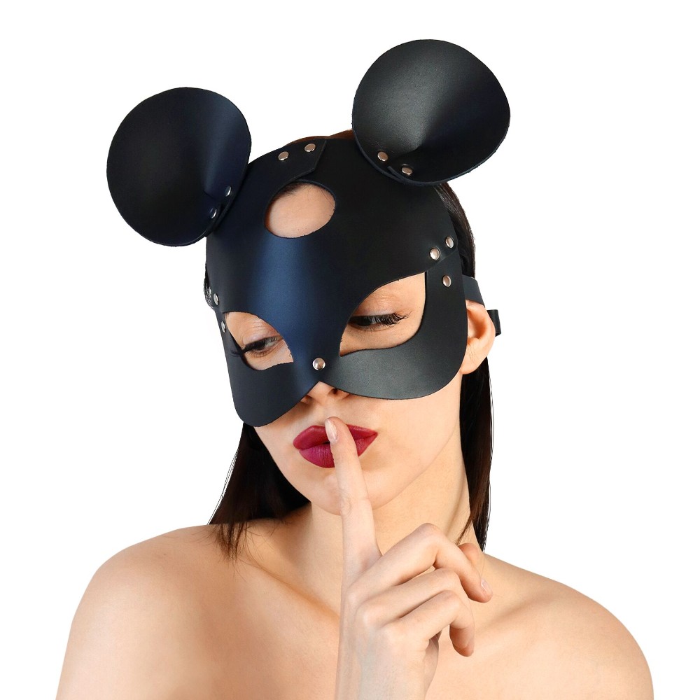 Шкіряна маска мишки Art of Sex - Mouse Mask, колір Чорний - зображення 1