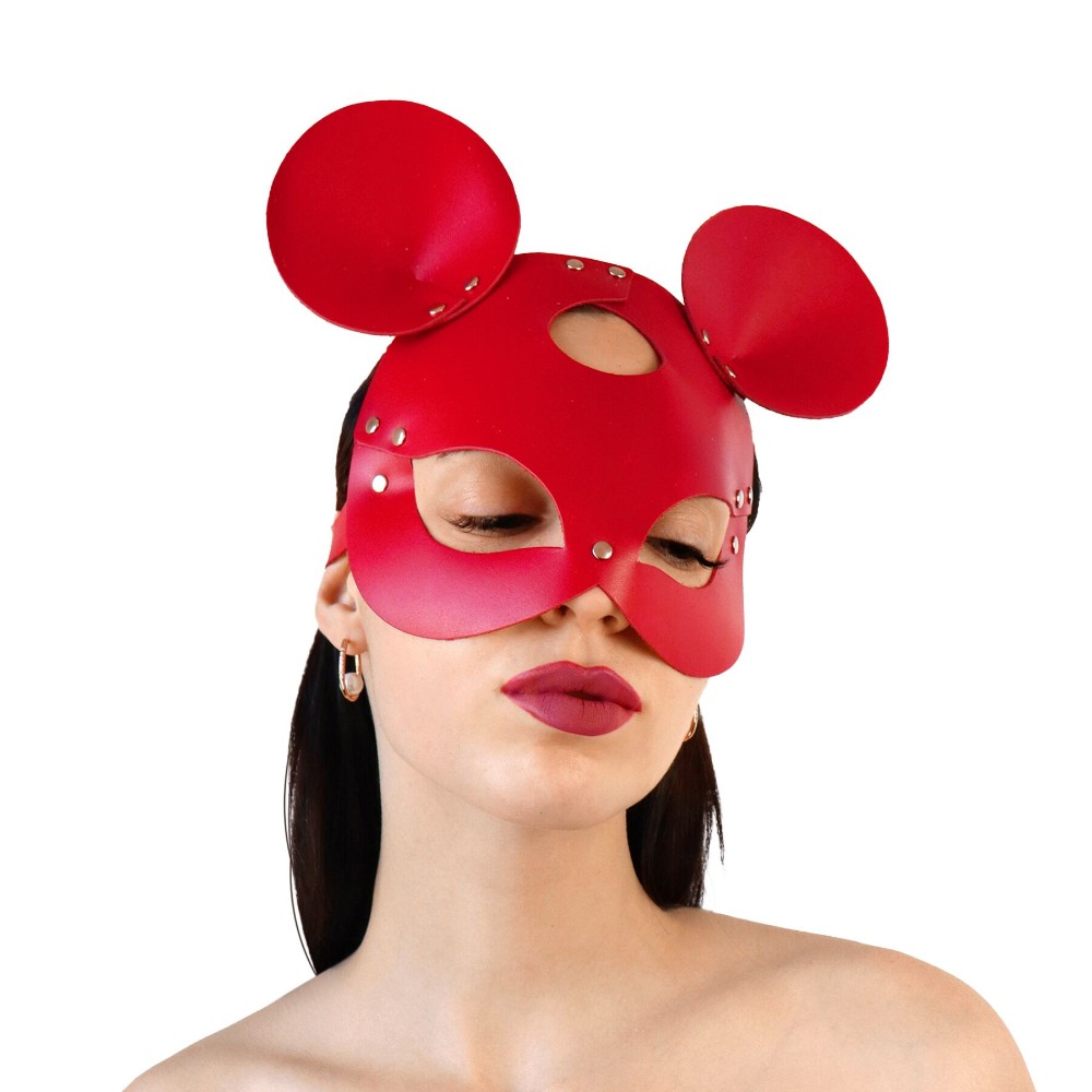 Шкіряна маска мишки Art of Sex - Mouse Mask, колір Червоний - зображення 1