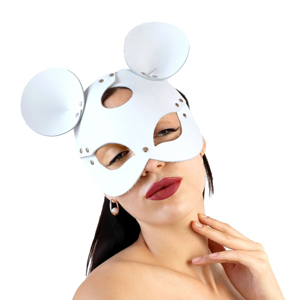 Шкіряна маска мишки Art of Sex - Mouse Mask, колір Білий - зображення 1