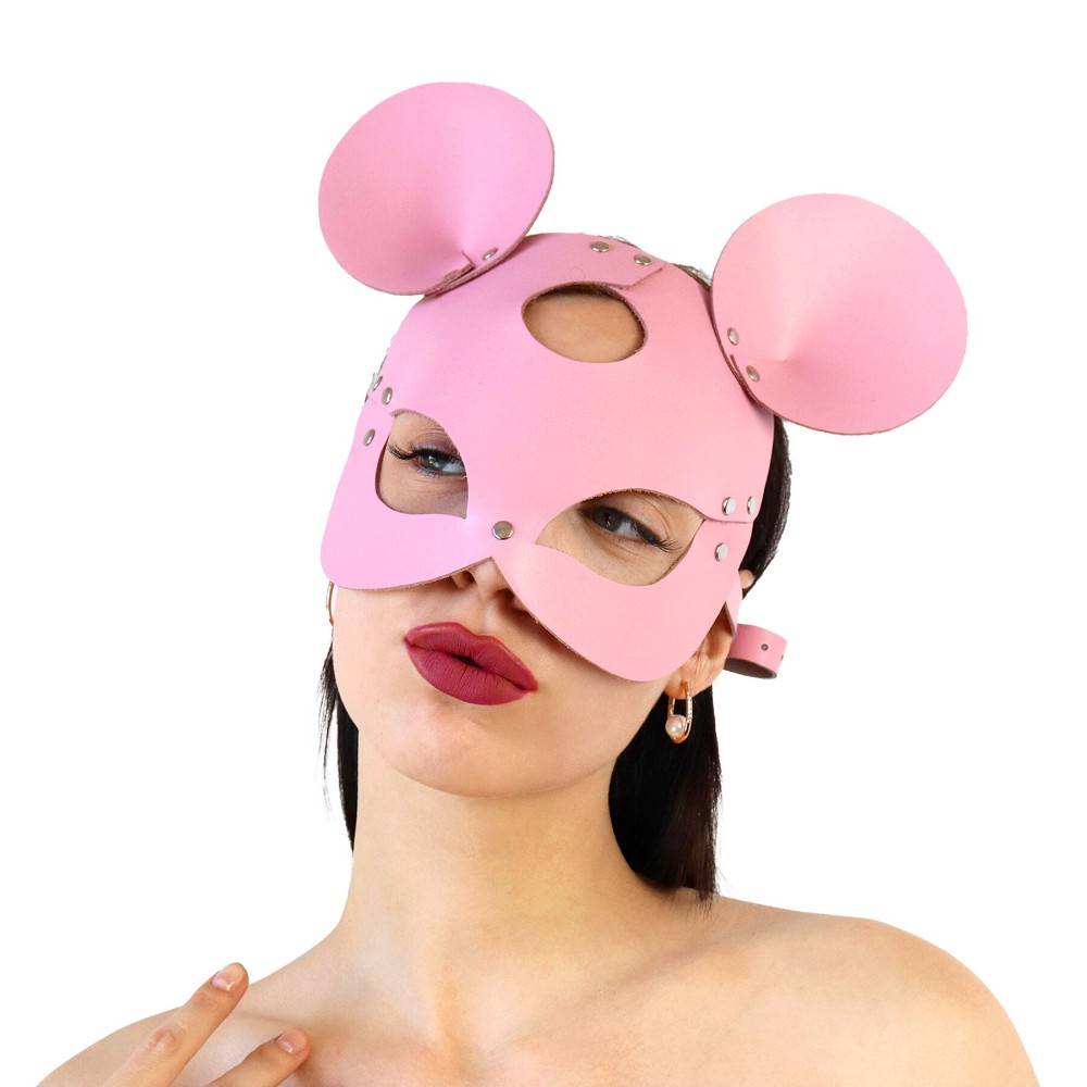 Шкіряна маска мишки Art of Sex - Mouse Mask, колір Рожевий - зображення 1