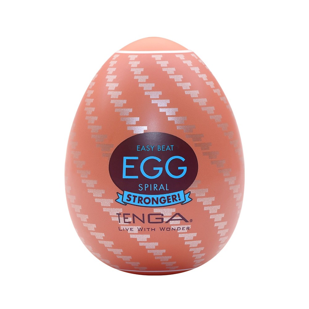 Мастурбатор-яйце Tenga Egg Spiral, щільний TPE, пробник лубриканту 5 мл - зображення 1