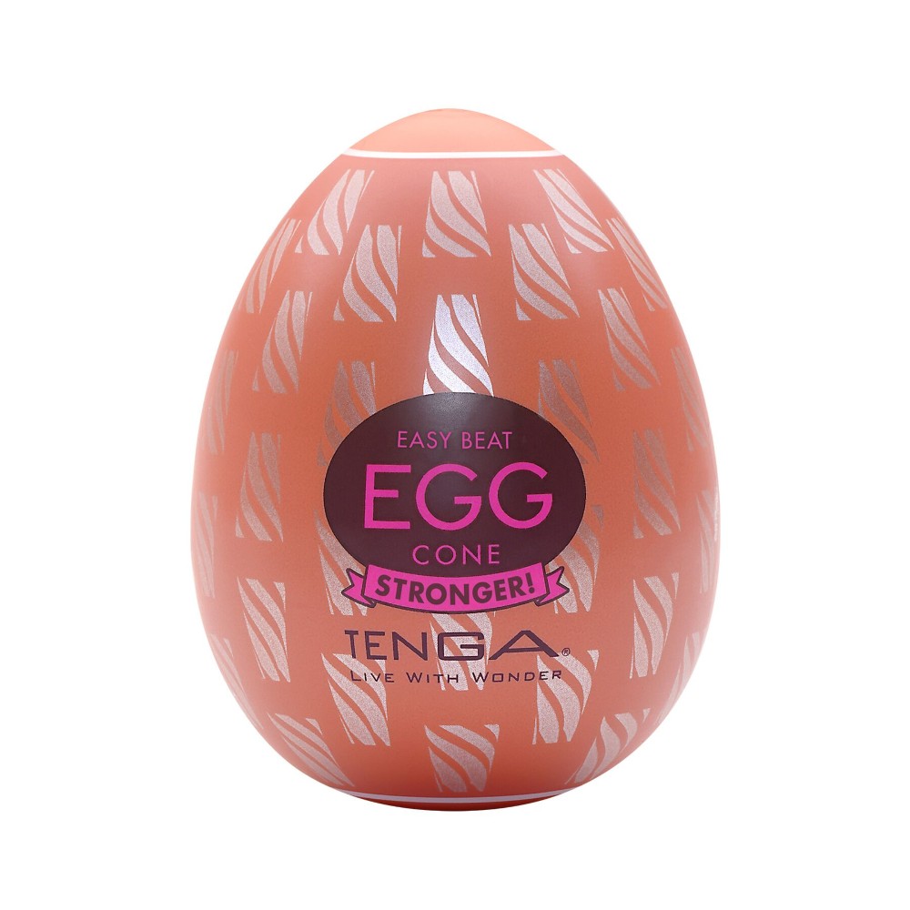 Мастурбатор-яйце Tenga Egg Cone, щільний TPE, пробник лубриканту 5 мл - зображення 1