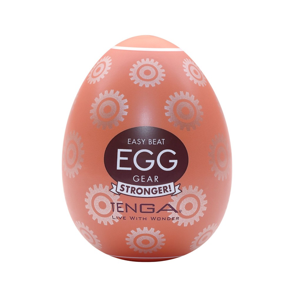 Мастурбатор-яйце Tenga Egg Gear, щільний TPE, пробник лубриканту 5 мл - зображення 1